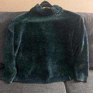 Emerald Green, Time and True turtle neck velvet sweater.